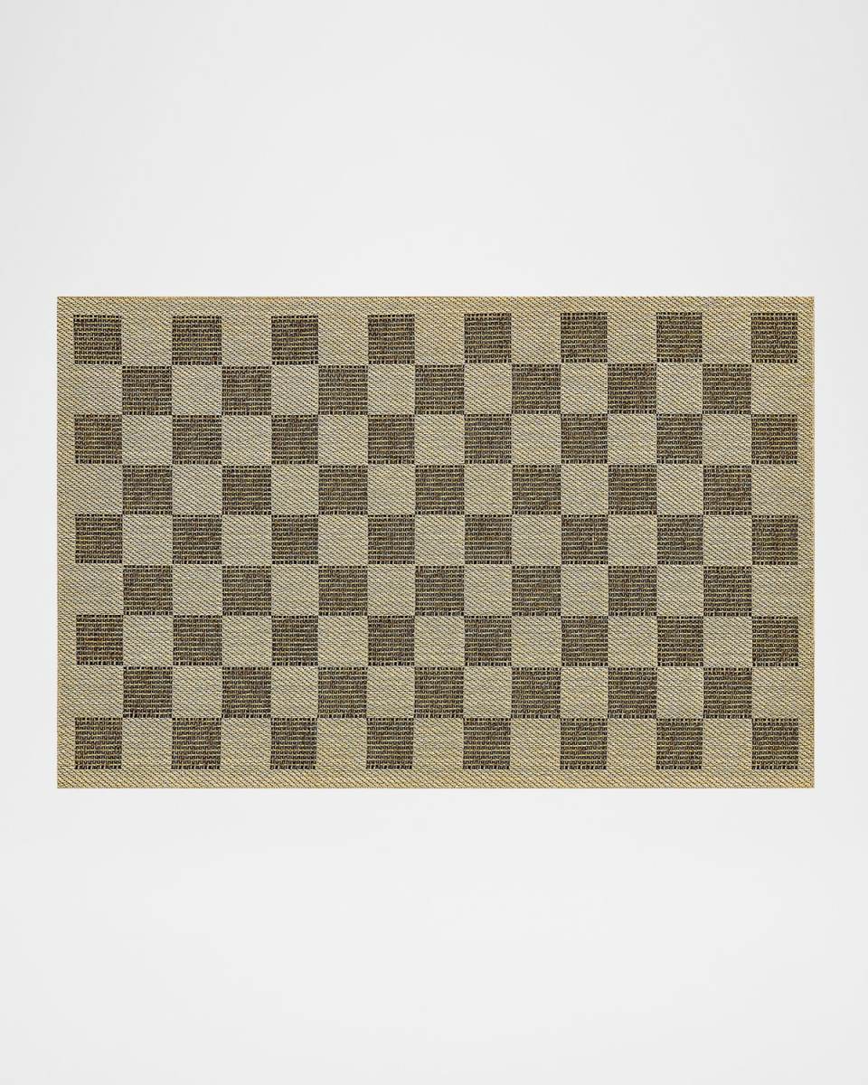Black Check Indoor/Outdoor Rug, 3' x 5'